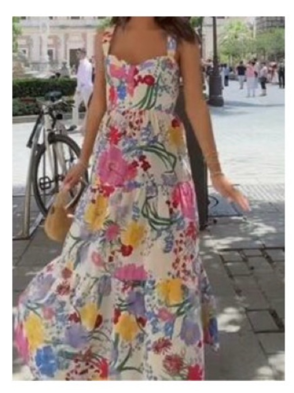 NWT Zara Floral Tiered garden party farm floral sun dress size M